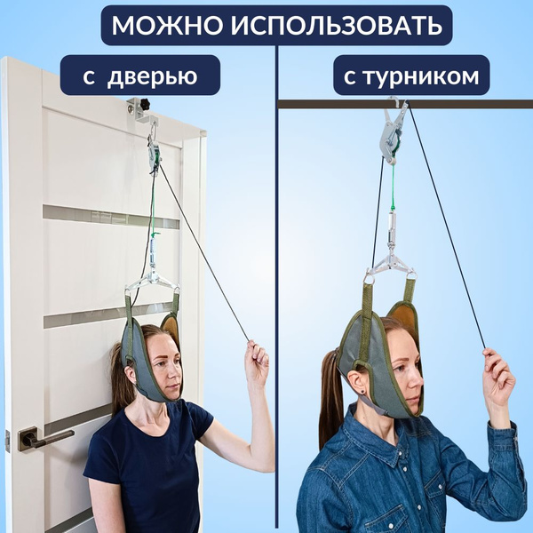 Петля Глиссона с КРЕПЛЕНИЕМ на дверь и на турник тренажер для шеи ...