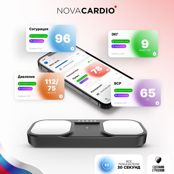Кардиомонитор Nova Cardio: кардиокарта, трекер здоровья сердца ...
