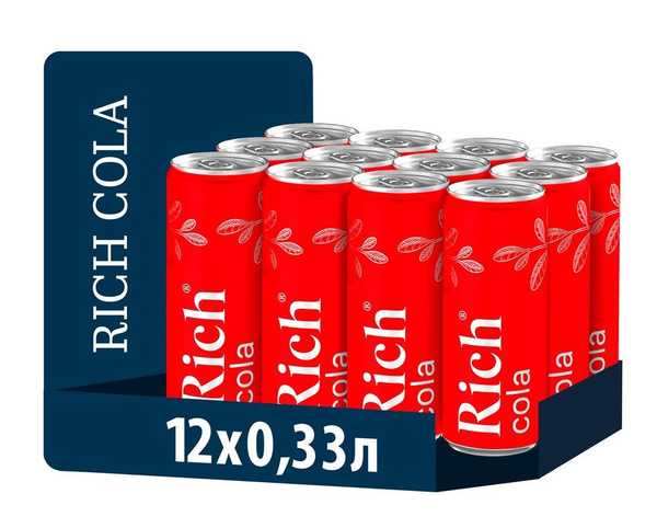 Напиток Rich Кола газированный, 330мл x 12 шт, 1 упак. - купить с ...