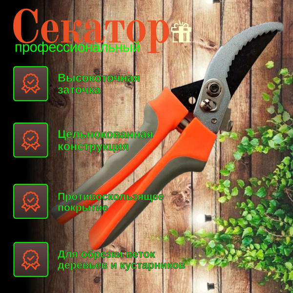 Секатор садовый профессиональный / Сучкорез для сада и дачи, обрезки ...