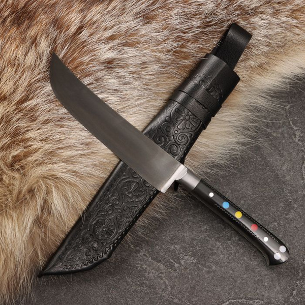 Нож Пчак Шархон - Чирчик, ёрма, оргстекло, гарда олово, ШХ-15 (12-13см ...
