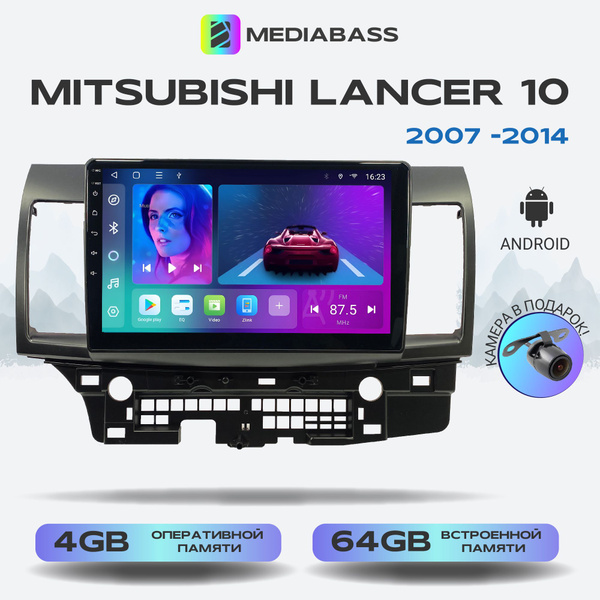 Магнитола MEDIABASS Mitsubishi Lancer 10, 10 Рест., 2007-2017, 4/64GB ...