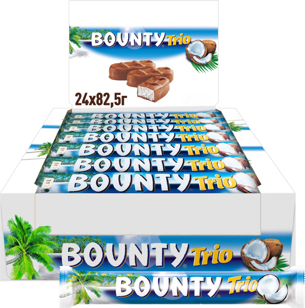 Шоколадный батончик Bounty Trio, 82,5 г - купить с доставкой по ...