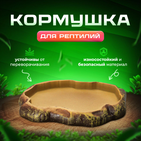 Поилка кормушка для рептилий и террариума Simple Zoo, 120х130х15 мм ...