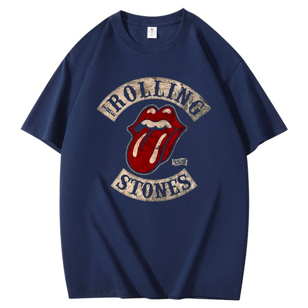 Футболка Rolling Stones Records, размер 48, цвет темно-синий, 100% ...