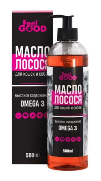 FeelGOOD Масло лососевое Омега 3, флакон 500 мл - купить с доставкой по ...