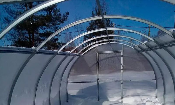 Теплица Каркас теплицы для дачи и сада с раздвижной крышей "Дачница ...