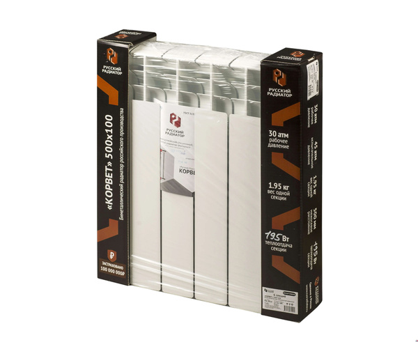 Секционный радиатор Русский радиатор РР Корвет BM 500/100, Алюминий ...