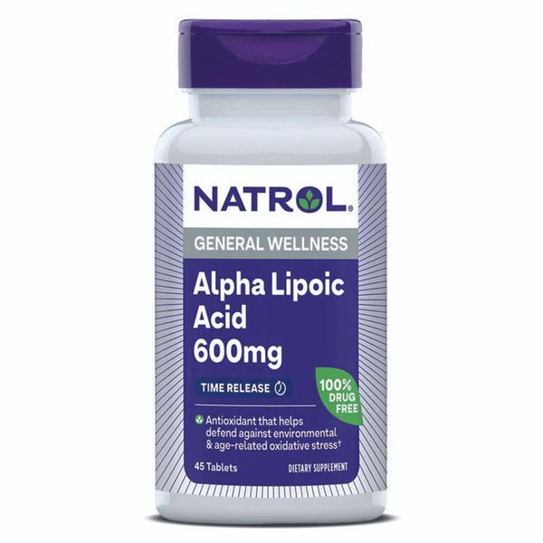 Альфа-липоевая кислота 600 мг, витамины, бад, Натрол Alpha Lipoic Acid ...