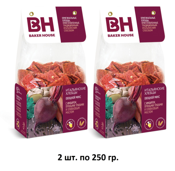 Хлебцы Baker House овощной микс с имбирем, пряными травами и оливковым ...