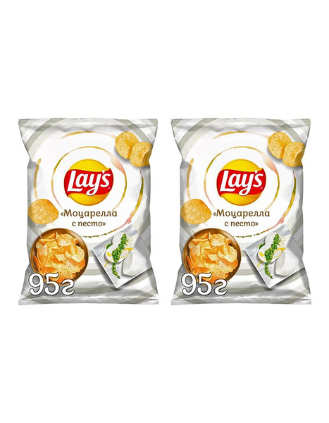 Чипсы картофельные Lay's Нежная моцарелла с песто, 2 уп по 95 гр ...