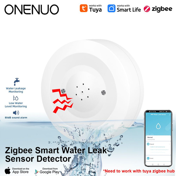 Датчик утечки воды ONENUO Tuya Zigbee со звуковой сигнализацией 80 дБ и ...