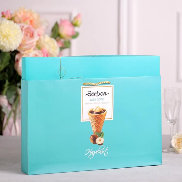 Мини-рожки SORBON Фундук 240 гр.(24 рожка по 10гр), подарочный пакет ...