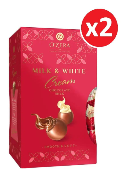 OZera, шоколадные конфеты OZera Milk-White Cream, 200 г (2 пачки ...