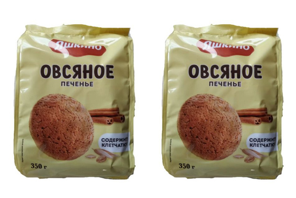 Яшкино Печенье "Овсяное" 350 г/уп, 2 уп купить на OZON по низкой цене ...
