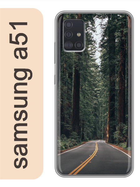 Чехол на samsung a51 дорога в лес 479 - купить с доставкой по выгодным ...