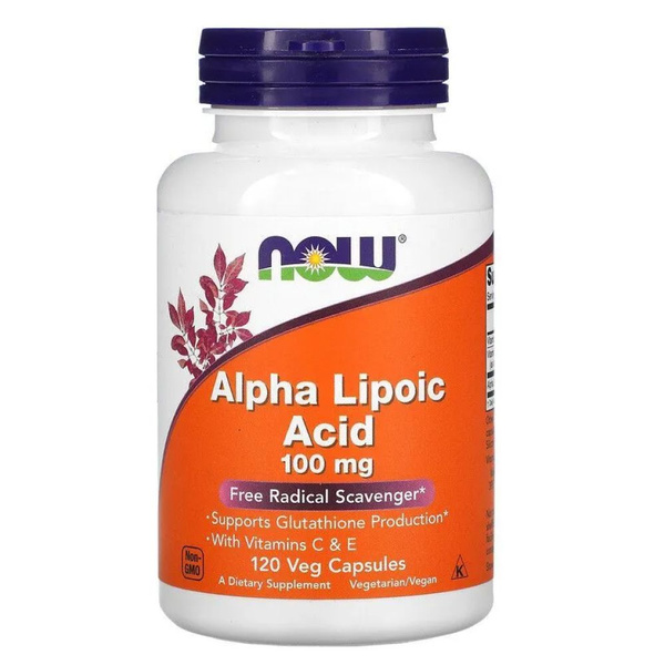 NOW Alpha Lipoic Acid, Альфа-Липоевая Кислота 100 мг - 120 кап (598,45 ...