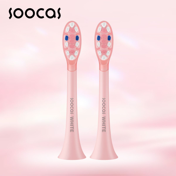 2 шт Сменные насадки для Электрическая зубной щетки SOOCAS D3 , розовый ...