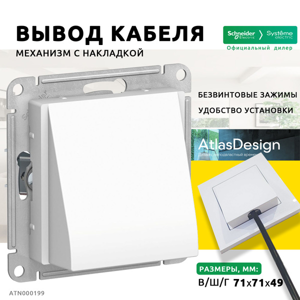 Вывод кабеля Systeme Electric/Schneider Electric AtlasDesign скрытой ...