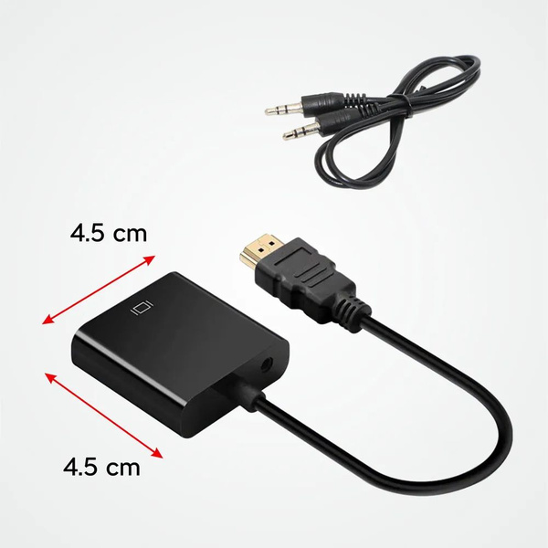 Характеристики Переходник HDMI VGA + AUX / кабель для видеокарты ...