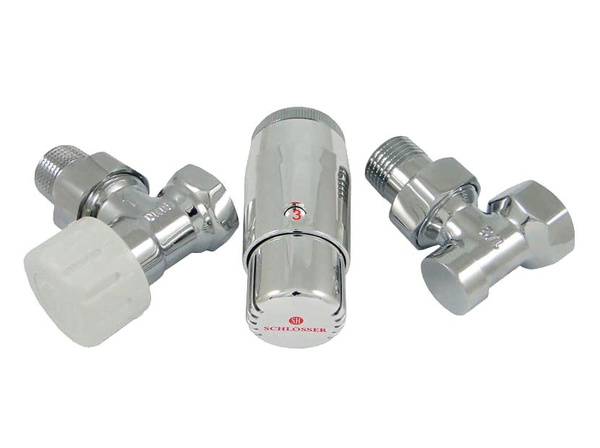 Комплект подключения SCHLOSSER STANDARD MINI 1/2" угловой, хром, с ...