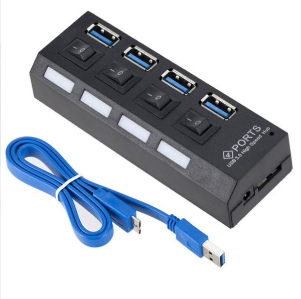 USB-ХАБ разветвитель/USB-hub 4 портов с выключателями / HUB USB для ...