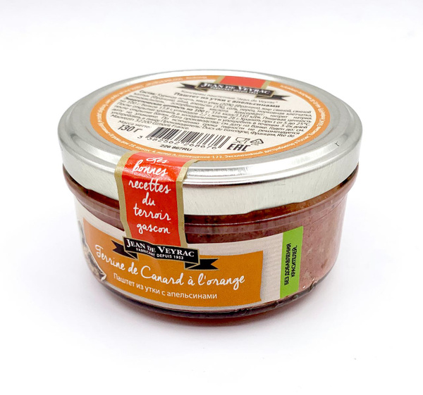 Паштет Jean de Veyrac из утки с апельсином, 130г - купить с доставкой ...