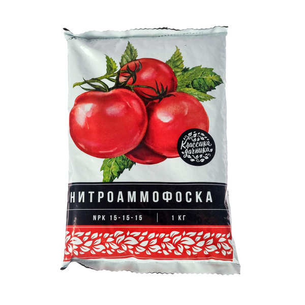 Удобрение минеральное Нитроаммофоска N-15%, P2O5-15%, K2O-15%, 1 кг ...