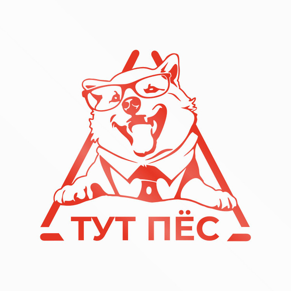 Наклейка Тут пёс 30*30 см - на машину, дверь, стену или забор купить по ...