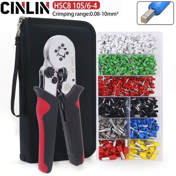 CINLIN HSC8 10S, Обжимные клещи с набором из 2100 шт. и холщовой сумкой ...