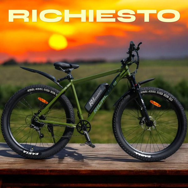 Электровелосипед RICHIESTO 29" Алюминиевая рама 21" фэтбайк горный ...