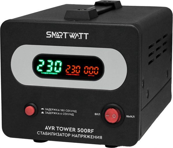 Стабилизатор напряжения 220в Smartwatt AVR Tower 500RF 500ВА черный ...