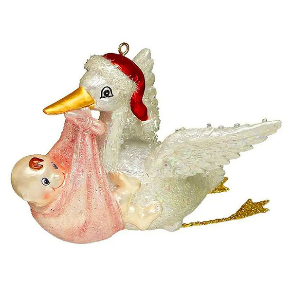 Елочная игрушка "Аист с младенцем-девочкой" Holiday Classics - купить ...