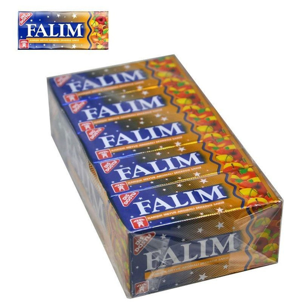 Falim жевательная резинка 20x5 (всего 100шт), жвачка без сахара, без ...