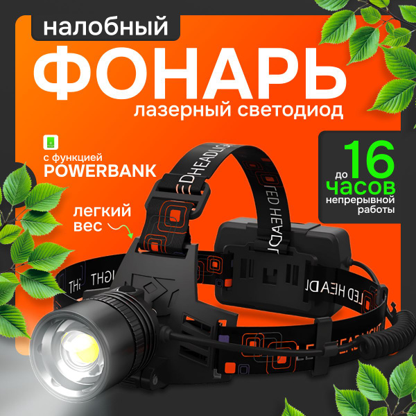 Фонарь налобный светодиодный BALGY / фонарик налобный с зумом купить на ...