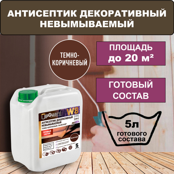 Антисептик для дерева декоративный невымываемый W8, готовый состав ...