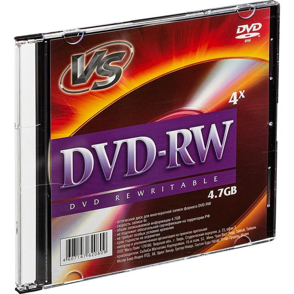 Диск DVD-RW 4.7ГБ VS 5шт VSDVDRWSL501 купить на OZON по низкой цене ...