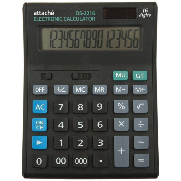 Калькулятор настольный Attache Economy 16-разрядный черный - купить с ...