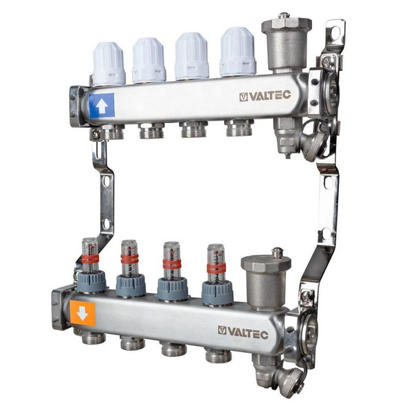 Коллекторная группа с расходомерами Valtec 1"х9 вых. евроконус 3/4" VTc ...