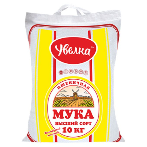 Мука Увелка пшеничная хлебопекарная высший сорт, 10 кг купить на OZON ...