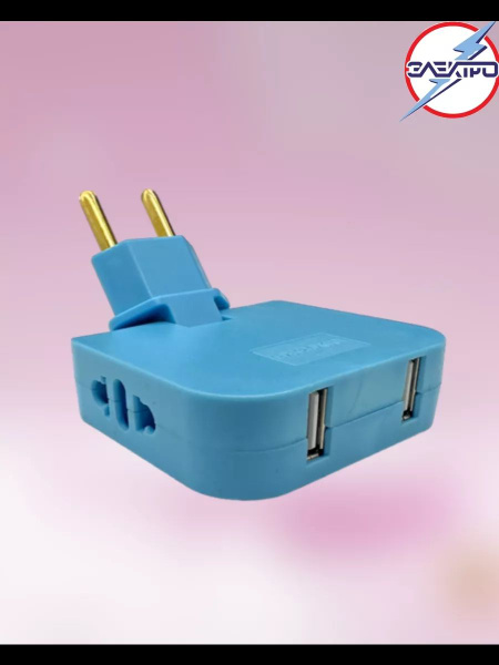 Тройник для розетки плоский c USB, разветвитель переходник купить на ...