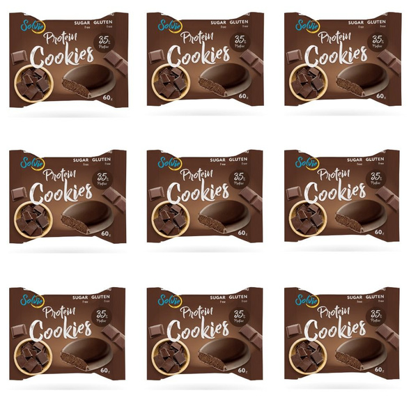 Solvie Печенье протеиновое Protein Cookies шоколадное, глазированное с ...