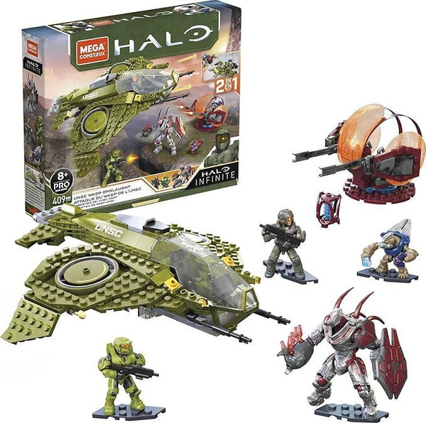 Игрушечный конструктор MEGA Halo Infinite, самолет UNSC Wasp Onslaught ...