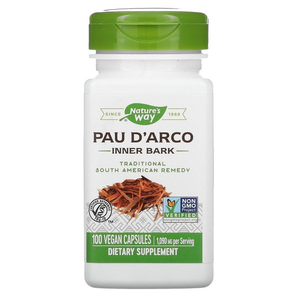 Pau D'Arco 1090 mg (Кора Муравьиного Дерева 1090 мг) 100 капсул (Nature ...