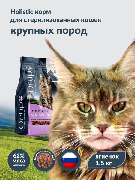 Корм для стерилизованных кошек с ягненком, 1,5 кг купить на OZON по ...