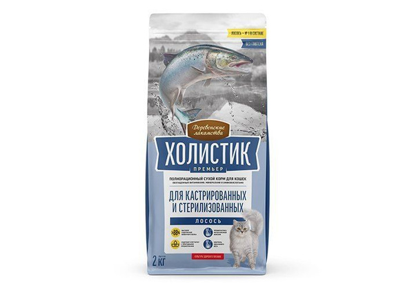 ДЕРЕВЕНСКИЕ ЛАКОМСТВА ХОЛИСТИК ПРЕМЬЕР сухой корм для кастрированных и ...