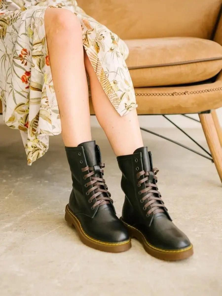 Ботинки Женский Альфа Мануфактура черный каменный, размер 36 Демисезон ...