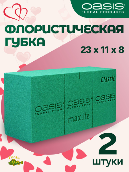 Флористическая губка Оазис (пена для цветов) 2 шт Oasis купить на OZON ...
