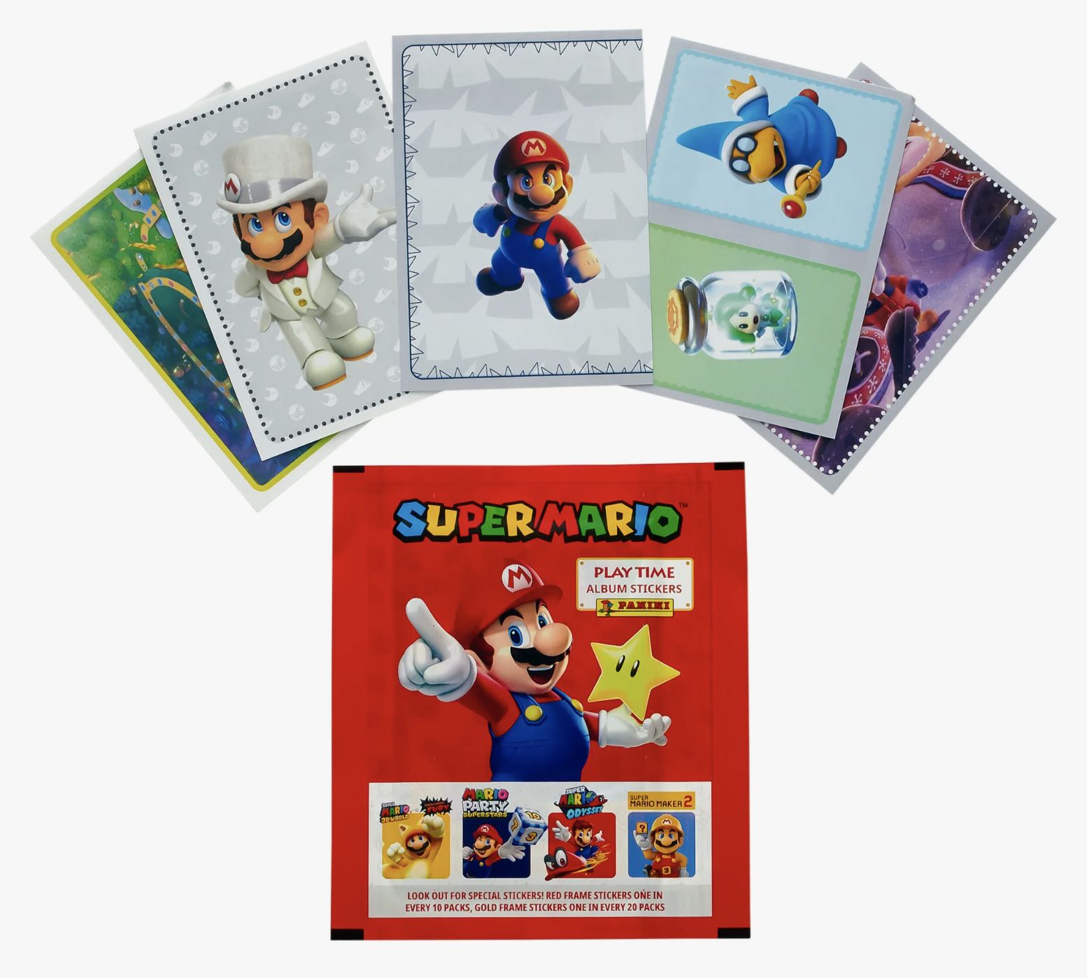 2 блистера Super Mario Panini (12 пакетиков, 60 наклеек)