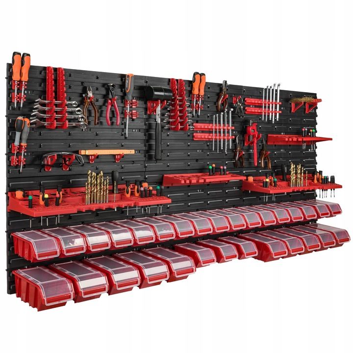 Инструментальнаястенкадлягаражасконтейнерамиbotle/хранение,органайзеринструментов180x80см,30контейнеров